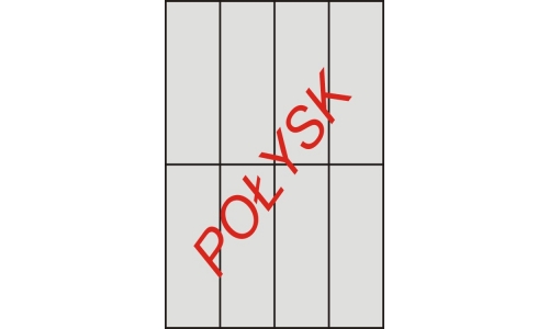 Etykiety samoprzylepne na arkuszach A4 białe błyszczące  52.5x148